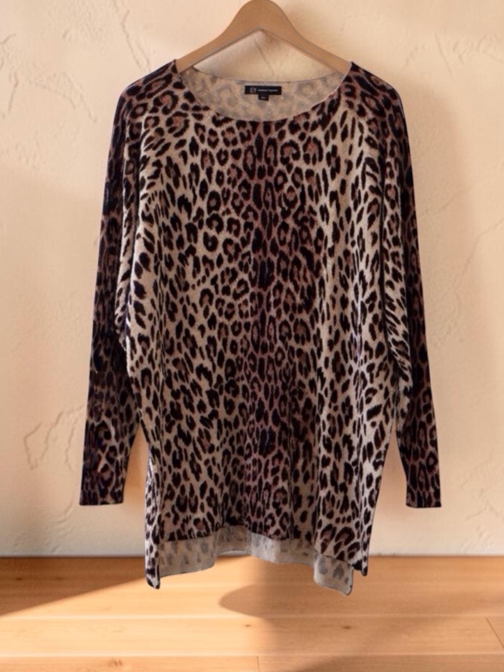 INC Leopard Print Lightweight Knit Tunic Sweater Women’s XXL